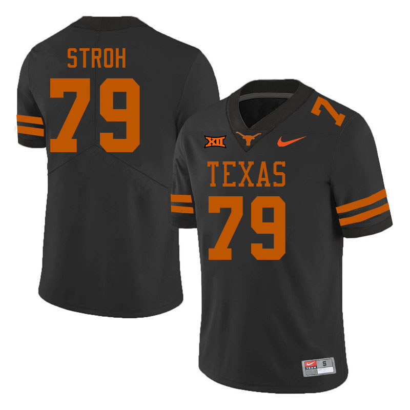 Men #79 Connor Stroh Texas Longhorns 2023 College Football Jerseys Stitched-Black